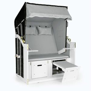 Imagine Blumfeldt Hiddensee scaun plaja XL 2 locuri 118 cm , pin si răchită gri