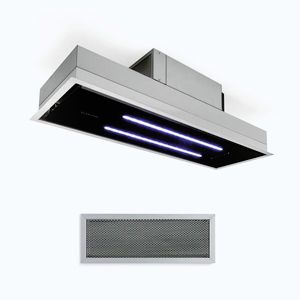Imagine Klarstein High Line, hotă de tavan, 90 cm, 410 m³/h, 75 W, 3 niveluri, telecomandă, negru