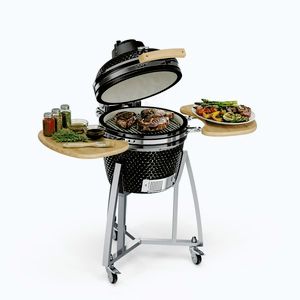 Imagine Klarstein Grătar kamado Queensize, termometru, piese laterale detașabile, negru