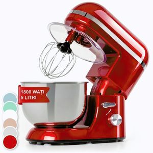 Imagine Klarstein Bella Elegance, robot de bucătărie, 1800 W, 1, 7 HP, 6 nivele, 5 litri, roșu