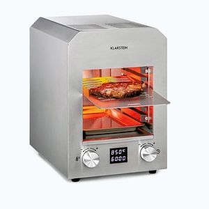 Imagine Klarstein Hannibal grătar de înaltă temperatură pentru interior 2.200W 850°C inox argintiu