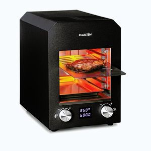 Imagine Klarstein Hannibal, gratar pentru temperaturi inalte, 2200 W, 850 °C, pentru interior, otel inoxidabil, negru