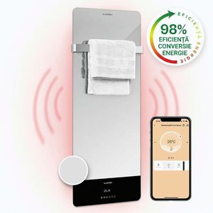 Imagine Klarstein Hot Spot Crystal Reflect Smart, încălzitor cu infraroșu, 850 W, aplicație, temporizator, oglindă