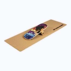 Imagine BoarderKING Indoorboard Classic, placă pentru echilibru, covor, cilindru, lemn / plută, roșie