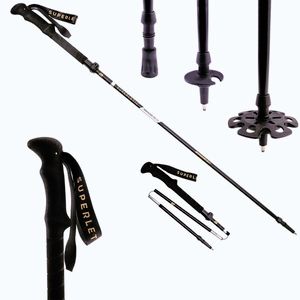 Imagine KLARFIT Irun TX Essential, bețe de trekking, aluminiu, pliabile, 100 - 130 cm