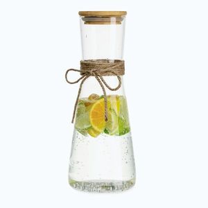 Imagine Klarstein Carafa de sticlă cu capac din bambus, sticlă borosilicată, rezistentă la căldură