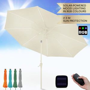 Imagine Blumfeldt Calais, umbrelă de soare, LED, cadru din aluminiu, husă din poliester, protecție UV 50