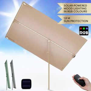 Imagine Blumfeldt Bayonne, umbrelă de soare, 130 x 180 cm, poliester, protecție UV 50, LED solar