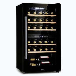 Imagine Klarstein Barossa 29 Duo, frigider pentru vin, 29 sticle, 80 litri, 2 zone, buton de control