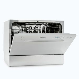 Imagine Klarstein Havasia UV 6, mașină de spălat vase, cu lumină UV, cu fața din sticlă, cu suport liber, 1380W