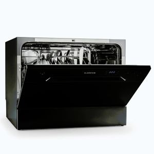 Imagine Klarstein Havasia UV 6, mașină de spălat vase, cu lumină UV, cu fața din sticlă, cu suport liber, 1380W