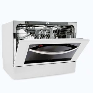 Imagine Klarstein Havasia UV 6 Luminance, mașină de spălat vase, cu lumină UV, cu fața din sticlă, cu suport liber, 1380W
