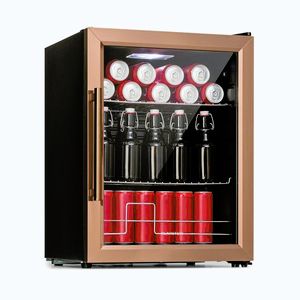 Imagine Klarstein Beersafe XL, frigider, 60 litri, 2 rafturi, ușă panoramică din sticlă, oțel inoxidabil