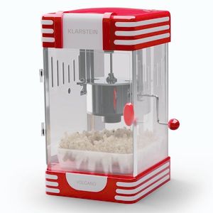 Imagine Klarstein Aparat de făcut popcorn Volcano 300 W cu oală din oțel inoxidabil 60 g/4 min Design retro