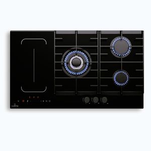 Imagine Klarstein MultiChef 5, plită cu inducție și gaz, 5 zone de gătit, 3 arzătoare cu gaz, 2 plite cu inducție, FlexZone