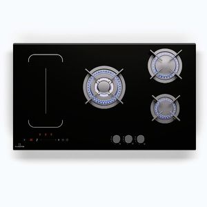 Imagine Klarstein MultiChef 5, plită cu inducție și gaz, 5 zone de gătit, 3 arzătoare cu gaz, 2 plite cu inducție, FlexZone