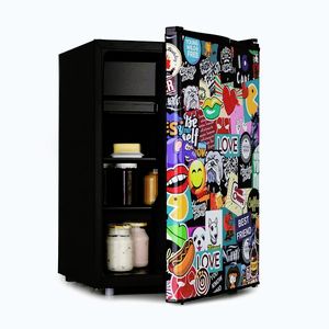 Imagine Klarstein Cool Vibe 70+, frigider, 72 l, 2 rafturi, stil Stickerbomb