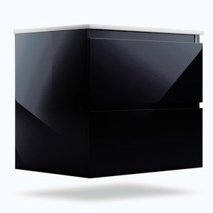 Imagine Blumfeldt Johnstone, chiuvetă și dulap pentru baie, 60 cm, chiuveta ceramica, inchidere Soft-Close