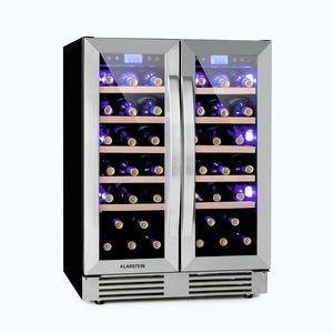 Imagine Klarstein Vinovilla Duo42 Frigider de vinuri cu 2 zone, 126l, 42 de sticle, 3 culori, ușă din sticlă