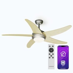 Imagine Klarstein Bolero 2 în 1 Smart, ventilator de tavan, Ø 132 cm, lumină 55 W, telecomandă, control prin aplicație, funcționare în două direcții