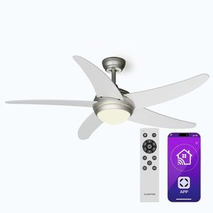 Imagine Klarstein Bolero 2 în 1, ventilator de tavan, Ø 132 cm, lumină 55 W, telecomandă, control prin aplicație, funcționare în două direcții