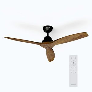 Imagine Klarstein Santa Elena 52", ventilator de tavan, Ø 132 cm, 9 060 m³/h, palete din lemn, 6 viteze, telecomandă