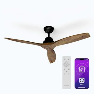Imagine Klarstein Santa Elena Smart 52", ventilator de tavan, Ø 132 cm, 10260 m³/h, palete din lemn, 6 viteze, telecomandă