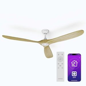Imagine Klarstein Bahama Breeze Smart ventilator de tavan | Pale din lemn masiv | Telecomandă + control prin aplicație