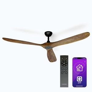 Imagine Klarstein Bahama Breeze Smart ventilator de tavan | Pale din lemn masiv | Telecomandă + control prin aplicație