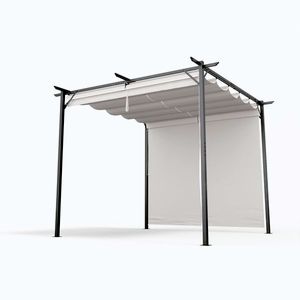 Imagine Blumfeldt Pantheon Robust, pergolă de perete, 3 x 3 m, cu jaluzele laterale, oțel acoperit cu pulbere rezistent la intemperii