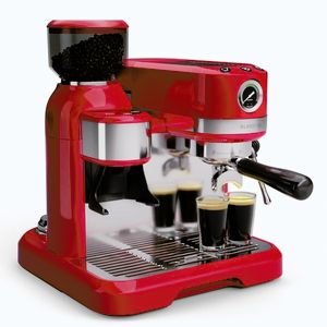 Imagine Klarstein Espressor Bella, Vintage, râșniță, 20 bari, spumator de lapte, manometru, 1550 W