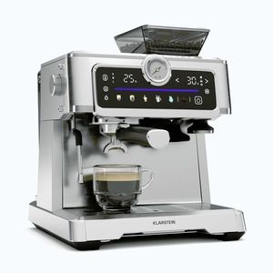 Imagine Klarstein Aparat de cafea GrandPresso Touch, 20 bar, râșniță integrată, indicator de presiune, spumă de lapte