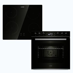 Imagine Klarstein Set cuptor și plită cu inducție ControlSync, 9 funcții, 4 zone de gătit, volum 73 l