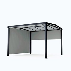 Imagine Blumfeldt Pantheon Cortina Solid Sky Pergola 3x3, rezistent la intemperii, acoperit cu pulbere, panouri laterale