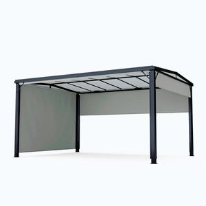 Imagine Blumfeldt Pantheon Cortina Solid Sky Pergola 3x4, rezistent la intemperii, acoperit cu pulbere, panouri laterale