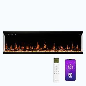 Imagine Klarstein Șemineu electric de perete EchoFlame Smart | 152 cm | 1800 W | 2 moduri de încălzire | 12 culori | Negru