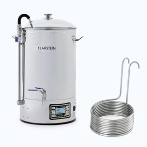 Imagine Klarstein Mundschenk + Eintauchkühler Bierbrauanlage 2500W 30l 304 Edelstahl
