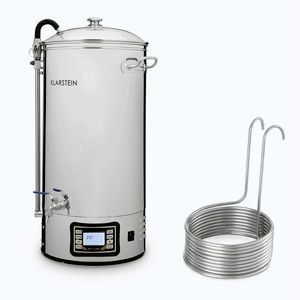 Imagine Klarstein Mundschenk XXL + răcitor de imersie, echipament de fabricarea berii acasă, 3000 W, 50 L, oțel inoxidabil 304
