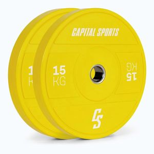 Imagine Capital Sports Nipton 2021, disc de greutate, bumper plate, 2 x 15 kg, Ø 54 mm, cauciuc dur