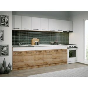 Imagine Set Mobila Bucatarie Gastro 300 Alb/Stejar - C43