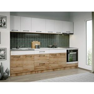 Imagine Set Mobila Bucatarie Gastro 280 Alb/Stejar - C42