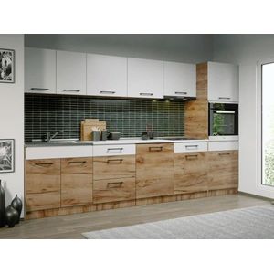 Imagine Set Mobila Bucatarie Gastro 320 Alb/Stejar - C44