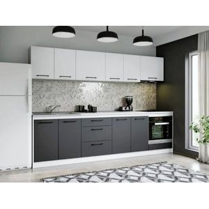 Imagine Set Mobila Bucatarie Mina Dual 280 Gri Antracit/Alb C165