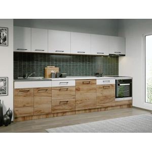 Imagine Set Mobila Bucatarie Gastro 320 Alb/Stejar - C45