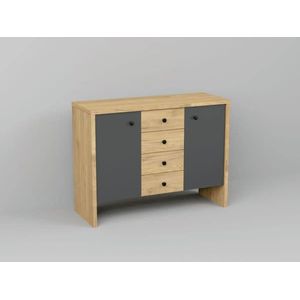 Imagine Comoda Pero cu sertare - Hickory / Gri