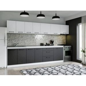 Imagine Set Mobila Bucatarie Mina Dual 340 Gri Antracit/Alb C169