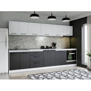 Imagine Set Mobila Bucatarie Mina Dual 320 Gri Antracit/Alb C168