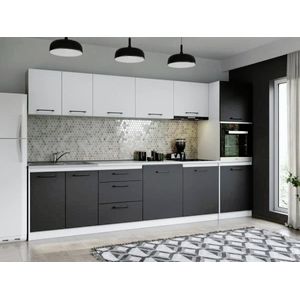 Imagine Set Mobila Bucatarie Mina Dual 320 Gri Antracit/Alb C167