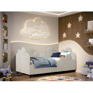 Imagine Pat de colt copii 90×190 cm, Fantasy, cu lada de depozitare, rabatabil, C4 Crem - Swing 1