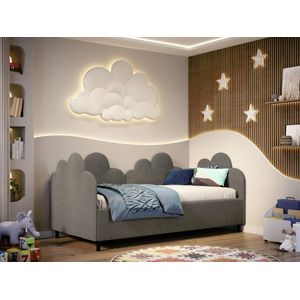 Imagine Pat de colt copii 90×190 cm, Fantasy, cu lada de depozitare, rabatabil, C3 Cappuccino - Swing 4